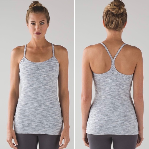 lululemon athletica Tops - Lululemon Power Y Tank Top Wee Are From Space Gray White